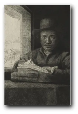 Immagine prodotto di Stampa artistica "Autoritratto alla finestra" di Rembrandt van Rijn – 20x30 cm – non incorniciata