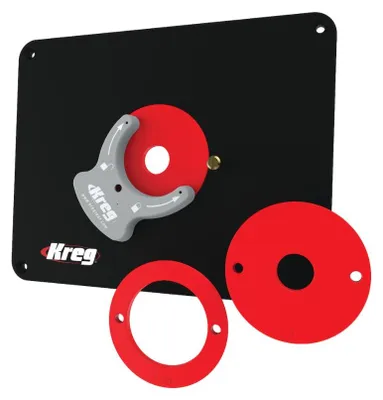 Image de KREG PRS4038 Table de fraisage Plaque d'insertion 298 x 235 x 9 mm + 3x bague de réduction 25 mm / 30 mm / 67 mm