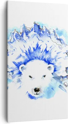 Produktbild von Bild auf Leinwand - Leinwandbild - Bär Eis Winter Arktis - 45x80cm - Wand Bild - Wanddeko - Leinwanddruck - Bilder - Kunstdruck - Wanddekoration - Leinwand bilder - Wandkunst - PA45x80-3021