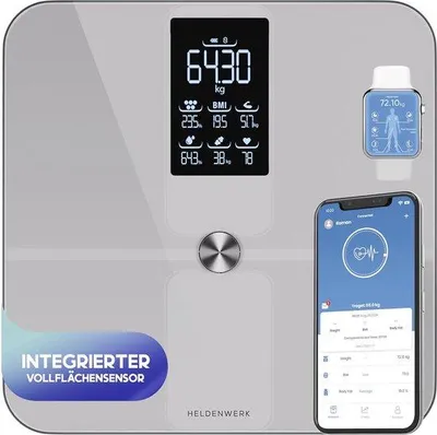 Productafbeelding van Digitale Personenweegschaal met Bluetooth en Lichaamsvetmeting tot 180 kg
