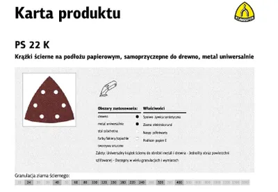 Image de Klingspor Paper Triangle Ps22K P 80 Gls15