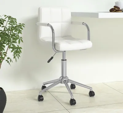 Produktbild von The Living Store Bürostuhl Drehbar Weiß Kunstleder