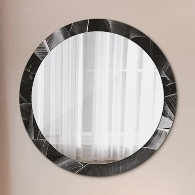 Produktbild von Modern Spiegel - Wandspiegel Design Wandmontage – Badspiegel mit Aufdruck - Rundspiegel - Tropisch Palmen - Rund: Ø90cm