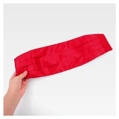 Produktbild von Verstellbarer roter Satin-Kummerbund für Herren für festliche Anlässe und Hochzeiten