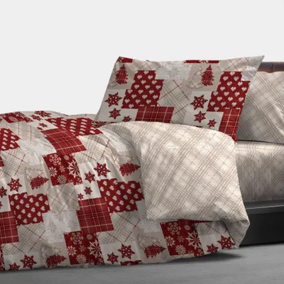 Bettwäsche-Set 100% Baumwolle, Doppelbett 250x250 cm, Burgunder