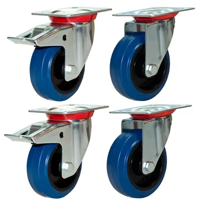 Produktbild von Set mit 4 Transportrollen mit Bremse, 100 mm