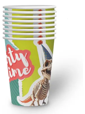 Produktbild von Becher Dino Skelett 8er-Pack 250  ml