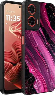 Produktbild von Smartphonica Phone Case Fit für Motorola Moto G35 mit Marmor-Druck - TPU zurück Abdeckung Fall Marmor-Design - lila rosa