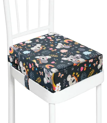 Image de Omgoods - Siège booster portable et lavable pour enfants, avec 2 sangles de sécurité, noir