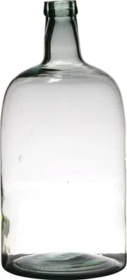 Produktbild von INNA-Glas Glasflasche NIRAN, recycelt, klar-grün, 40cm, Ø19cm - Deko Flasche