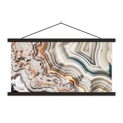 Produktbild von MuchoWow® Textilposter Edelstein - Marmor - Natur - Abstrakt 150x75 cm mit schwarzem Rahmen - Posterleiste