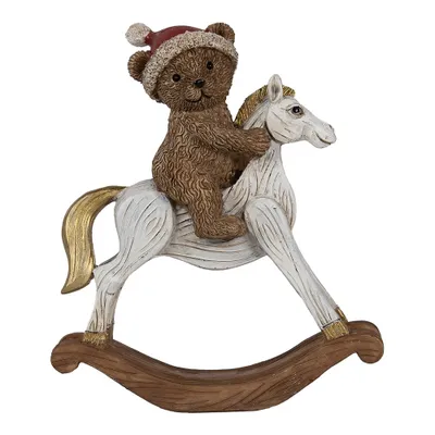 Immagine prodotto di Clayre & Eef figura decorativa cavallo a dondolo 14 cm orso in poliresina marrone