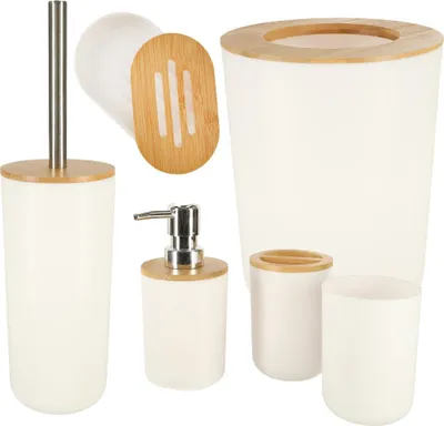 Immagine prodotto di Set di dispenser per scopini da bagno 6 pezzi per WC bianco