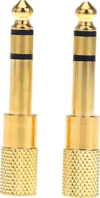 Zdjęcie produktu dla Para adapterów audio jack, konwerter, wtyczka stereo, do gitary elektrycznej, mikrofonu, słuchawek, wtyczka 6,35 mm, gniazdo 3,5 mm