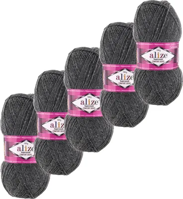 Produktbild von 5x100g Sockenwolle Superwash Comfort 4-fädig Strumpfstrickgarn Farbauswahl