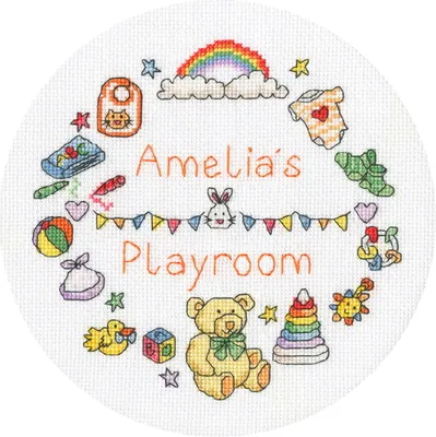 Produktbild von Auslaufmodell Bothy Threads Kreuzstich Set "Mein Spielzimmer", Zählmuster, XHS15P, Diam. 17,5cm