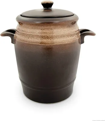 Produktbild von Original Bunzlauer Keramik 4,2 Liter Rumtopf Einlegetopf Gurkentopf Mehrzwecktopf Keramiktopf im Design ZACIEK braun