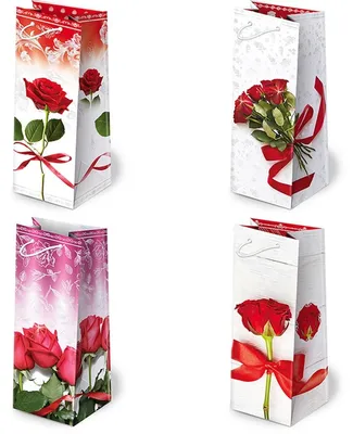 Productafbeelding van Decoratieve zakjes AL2-32, rode rozen, 10 stuks - PAW S.C.