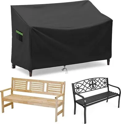 Produktbild von Gartenbank-Abdeckung - Wetterfest - 1 Stück - Schwarz - 134 x 66 x 63/89 cm