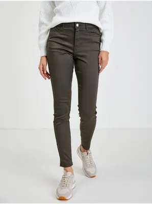 Produktbild von ORSAY Khaki Skinny Fit Hose mit hoher Taille, reguläre Länge