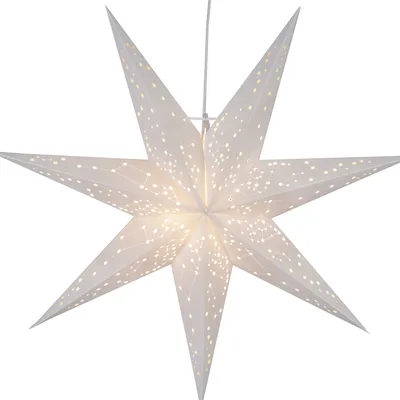 Produktbild von Papierstern Galaxy - Sternenbilder - hängend - 7-zackig - 60 cm - inkl. E14 Fassung u. Kabel - weiß