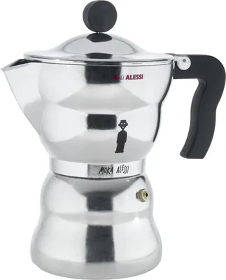 Produktbild von Alessi Moka, Mokka-Kanne, Aluminium, Aluminium, 104 mm, 206 mm