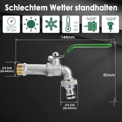 Produktbild von Famanu Gartenwasserhahn - universell einsetzbar