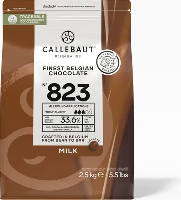 Produktbild von Recipe n°823 NV  - 2,5 kg Vollmilch Schokoladenkuvertüre Callebaut, Schokoladenchips/Callets