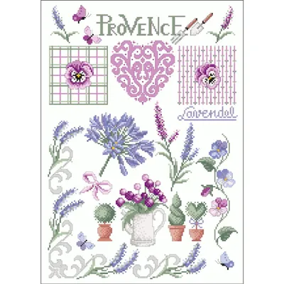 Imagen del producto de Lindner's Kreuzstich. Patrón de bordado de punto de cruz "Provenza", formato DIN A3