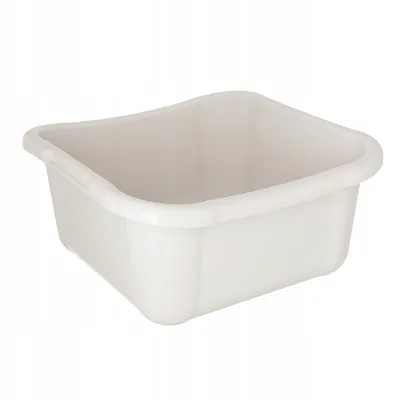 A white plastic basin is shown against a white background.