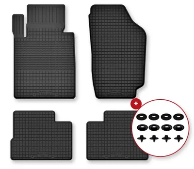 Image de Tapis de sol en caoutchouc pour Jeep Wrangler III JK 2006-2017 – 4 pièces, noirs, semi-universel, adapté