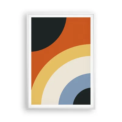 Produktbild von Gerahmtes Poster - Weißer Rahmen - Abstraktion die Farben Radius - 70x100 cm - Wand Bild - Wanddeko - Wandbilder - Wandposter - Bilderrahmen - Bilder - Kunstdruck - Wandbild - P2WPA70x100-4267