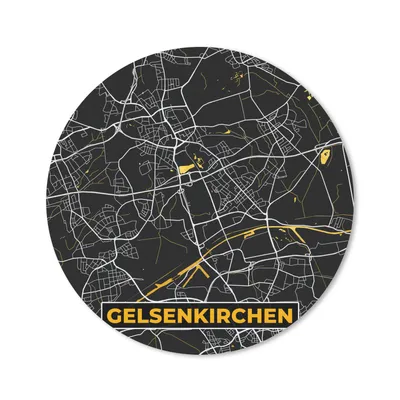 Produktbild von MuchoWow® Mauspad Mousepad Gelsenkirchen - Karte - Deutschland - Gold - Stadtplan 40x40 cm - Mousepads - Maus Mat - Pad - Mausunterlage - Schreibtisch Accessoires