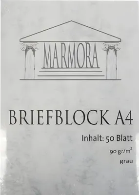 Produktbild von Briefblock A4 Marmora 50 Blatt, grau