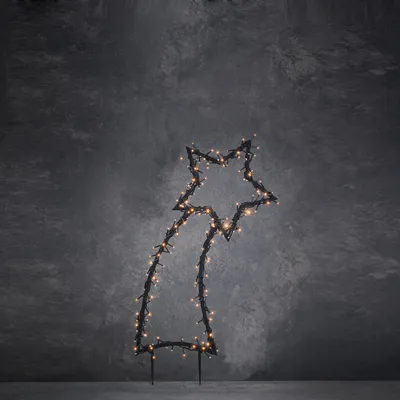 Image de Luca Lighting Garden d'Light Étoile filante de jardin avec éclairage LED blanc chaud - L35 x H77 cm - Noir