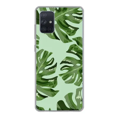Produktbild von MuchoWow® Handyhülle Schutzhülle Hülle für Samsung Galaxy A51 Blätter - Tropisch - Pastell Silikon Softcase Handy Hülle - Schutzabdeckung
