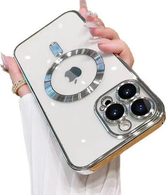 Produktbild von Für iPhone 14 Pro Max Schutzhülle TPU Hülle Case mit Kameraschutz kompatibel mit MagSafe, Silber