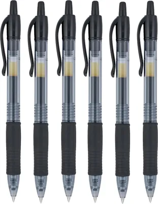 Immagine prodotto di Pilot G2 07 - Set di 6 penne a gel - Punta 0,7 mm - Larghezza di tratto ricaricabile BL-G2-7 - Colore: Nero
