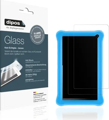 Produktbild von 2x Schutzfolie für Sumtab Kinder Tab 7 Zoll matt - Anti-Shock 9H Folie dipos Glass Kunststoffglas