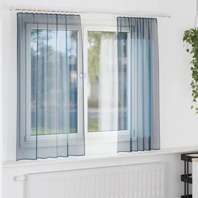 Produktbild von "2026 Promotion" Voile Vorhänge mit Schlaufen 2 Stk. - Hohe Qualität - Königsblau 140x175 cm - Gardinen & Vorhänge CC25477