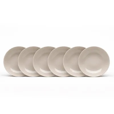 Produktbild von Suppenteller Malmö 20 cm taupe 6er-Set Steingut – Van Well – spülmaschinen- & mikrowellengeeignet