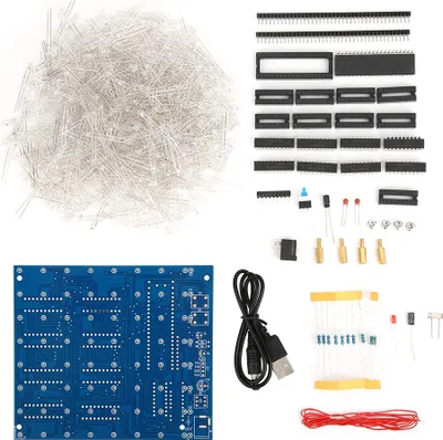 Produktbild von 3D LED Lichtwürfel Bausatz 8 x 8 x 8 Blau DIY Handgemachtes Geschenk Wohnungsdekoration