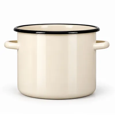 Produktbild von Kuketo | Emaille Kochtopf 5,5 L Mit Griffen – Induktion & Alle Herdarten – Creme Emaille Topf Robust, Hygienisch, Langlebig & Stilvoll
