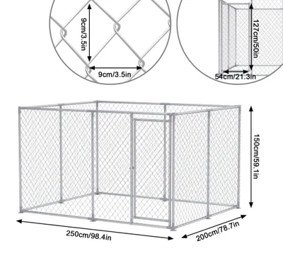 Image de Kippenhok extérieur - Enclos pour poules - Parc pour poules - Enclos extérieur - Abri pour poules - Dimensions : plus de 250 x 200 x 150 cm