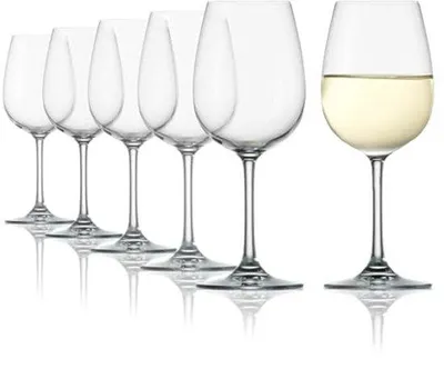 Productafbeelding van Set van 6 Elegante Witte Wijnglazen - 350 ml - Vaatwasserbestendig