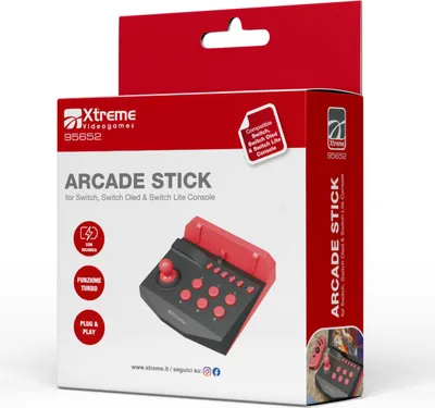 Produktbild von Xtreme Arcade Stick Joystick für Nintendo Switch - Ergonomisches Design - Schwarz und Rot