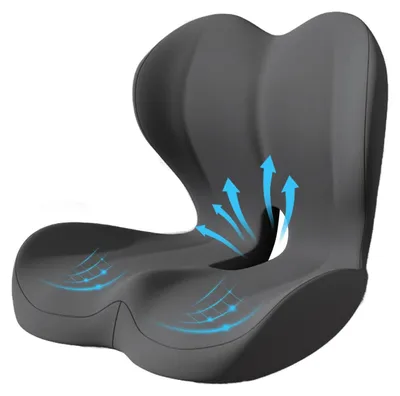Productafbeelding van Omgoods - Ergonomisch L-vormig Traagschuim Zitkussen met Rugsteun
