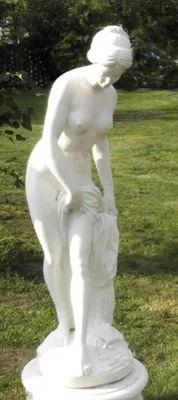 Produktbild von Casa Padrino Jugendstil Gartendeko Skulptur Weiß H. 120 cm - Garten Deko Figur - Garten & Terrassen Deko Accessoires