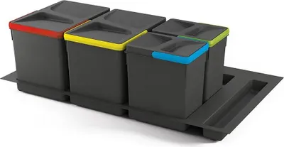 Produktbild von Emuca Behälterset Mit Recyclingbasis Für Küchenschublade Schwarz  Schwarz One Size