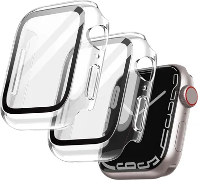 Produktbild von Apple Watch Series 9 8 7 45mm Hülle Displayschutz 2 Stück Transparent